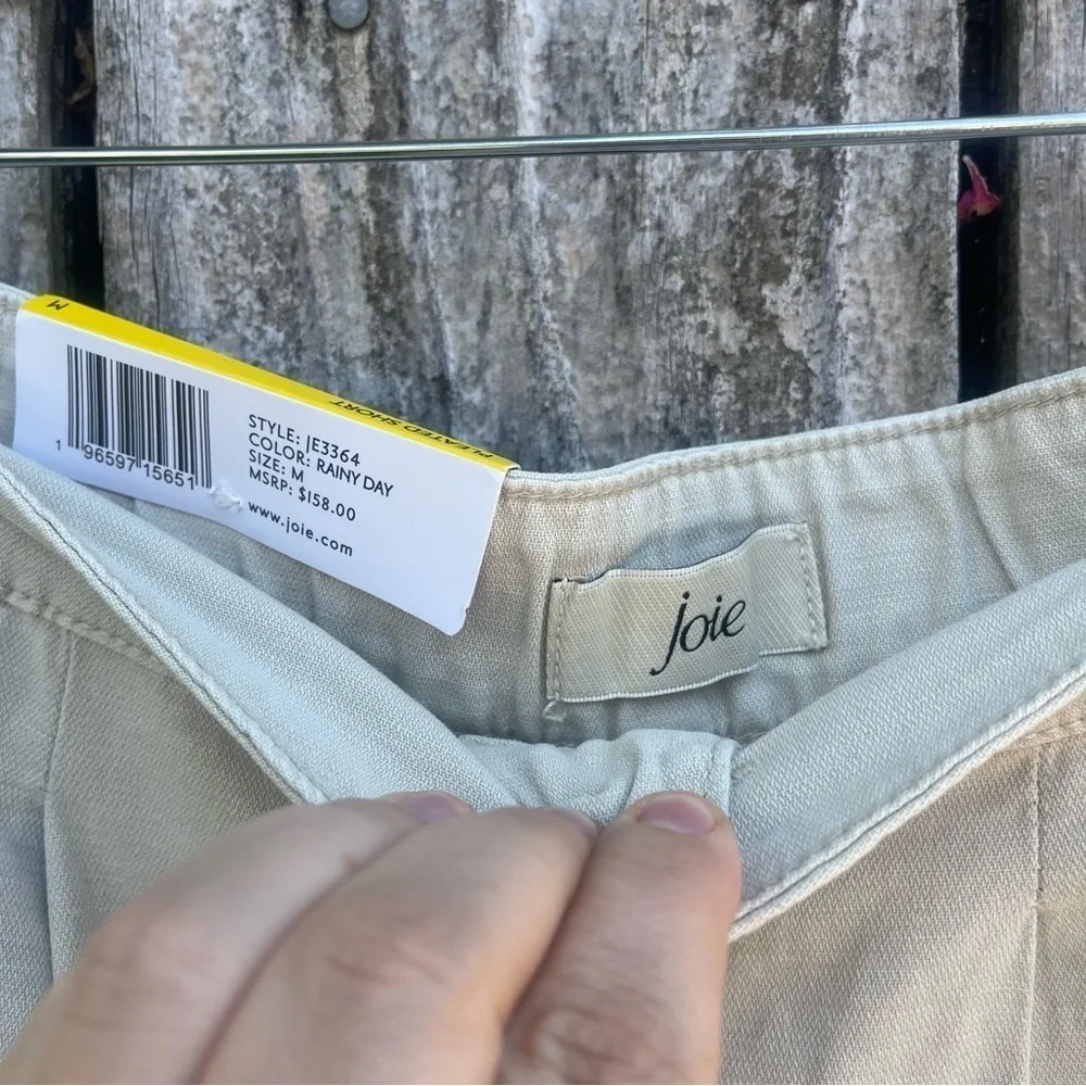 Joie / High Rise Linen Blend Pleated Shorts / Beige / Women’s Medium 8/10 | NWT